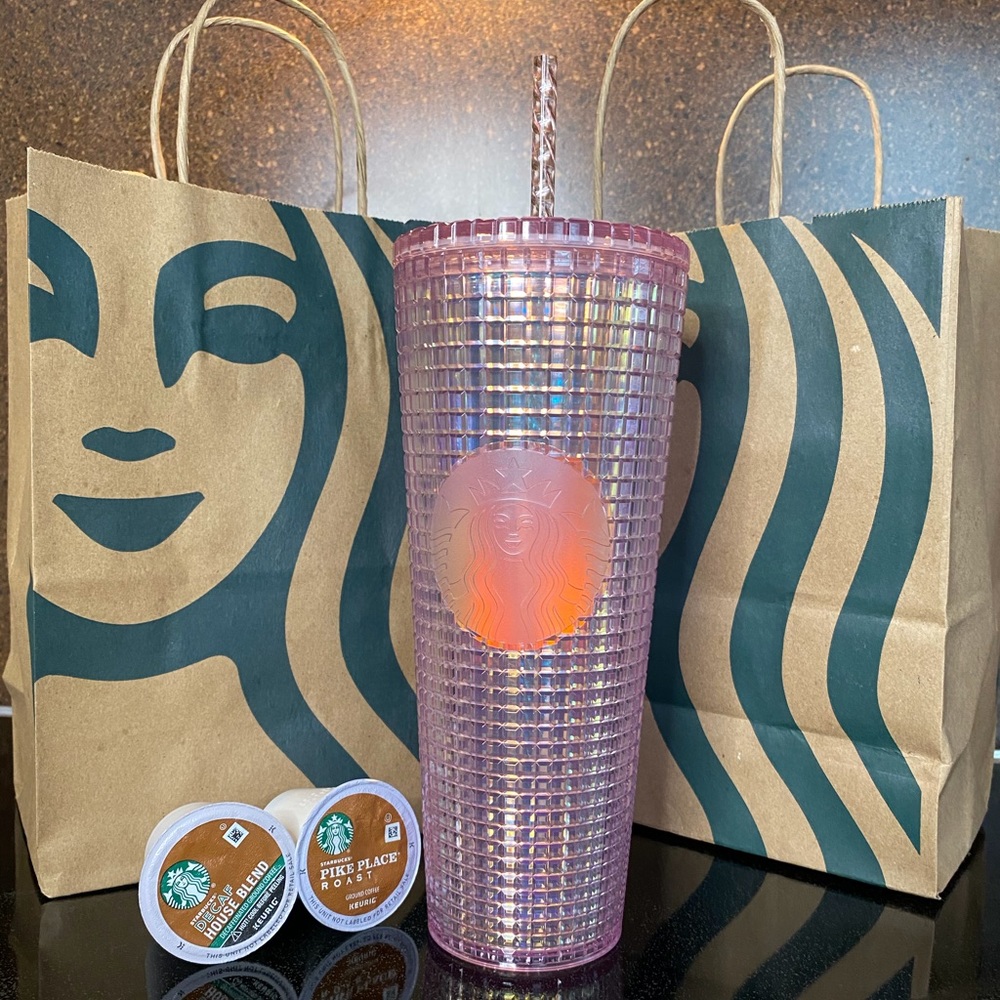 🎀 STARBUCKS 🎀 Pink Disco Grid Venti Tumbler ☕️
